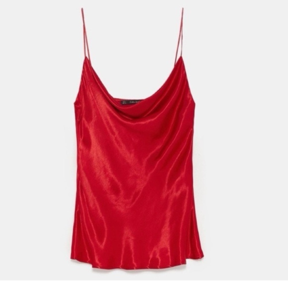 Zara satin cowl neck top